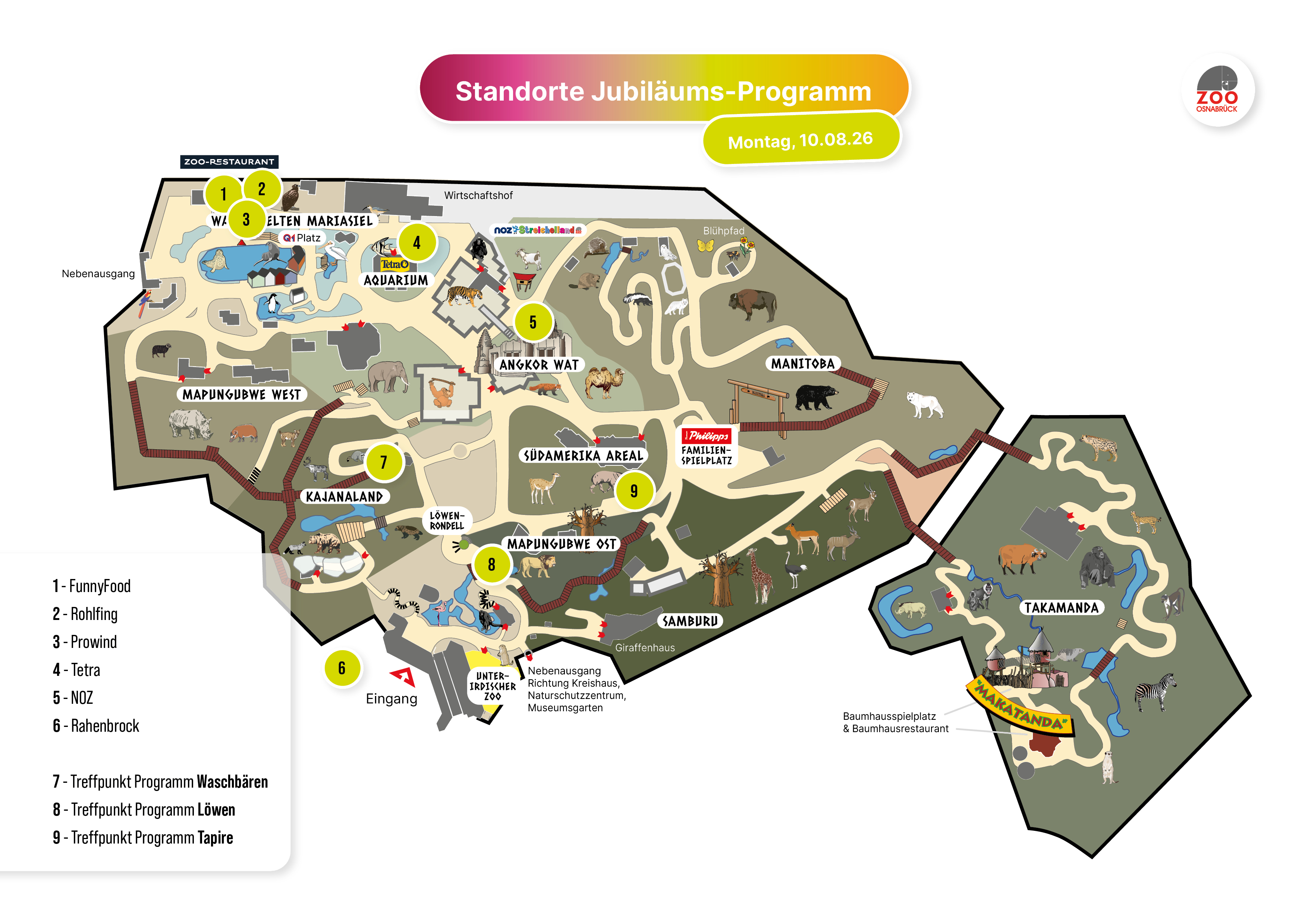Standortkarte der Jubiläumsaktionen und Infostände