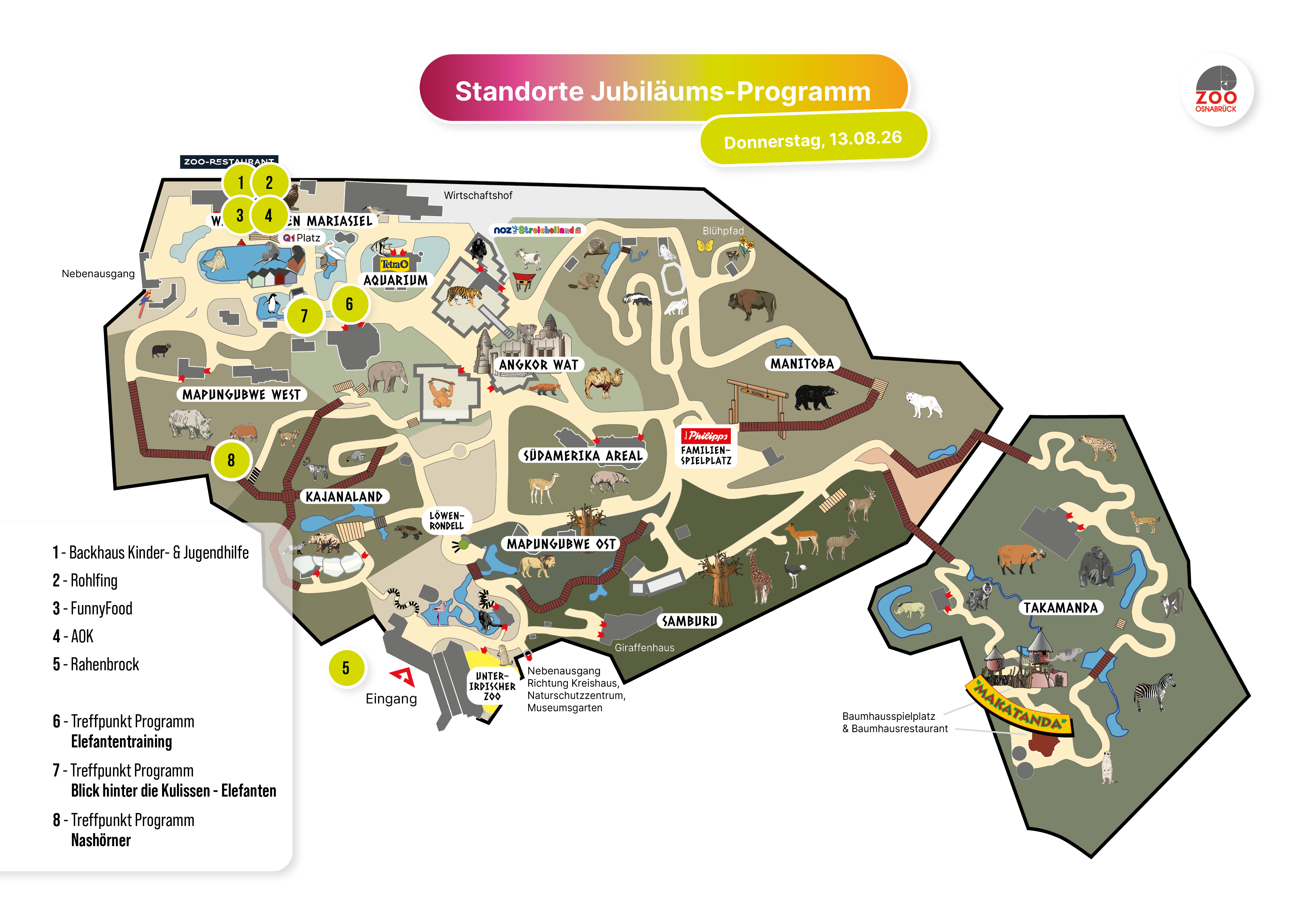 Standortkarte der Jubiläumsaktionen und Infostände
